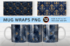 Luxury Navy Blue Mug Wrap Sublimation Designs Product Image 1