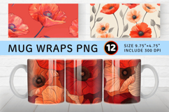 Abstract Poppy Mug Wrap Sublimation Designs Product Image 1