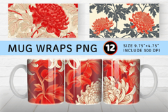 Chinese Chrysanthemums Mug Wrap Sublimation Designs Product Image 1