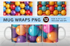 Colorful 3D Inflated Balls Mug wrap Sublimation Designs Product Image 1