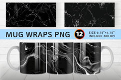 Black marble Mug Wrap Sublimation Designs Product Image 1