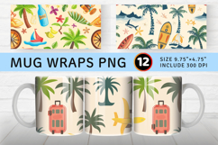 Summer Vacation Mug Wrap Sublimation Designs Product Image 1