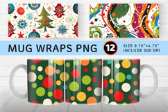 Colorful Christmas Mug Wrap Sublimation Designs Product Image 1