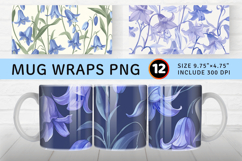 Delicate Bluebell Mug Wrap Sublimation Designs Product Image 1