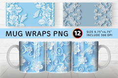Bridal Baby Blue Laces Mug Wrap Sublimation Designs Product Image 1