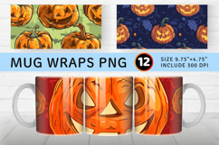 Halloween with Pumpkin Mug Wrap Sublimation Designs Product Image 1