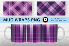 Purple Plaid Printable Crafted Mug Wrap Sublimation Designs Product Image 1
