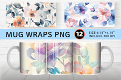Pastel Watercolor Floral Fabric Mug Wrap Sublimation Designs Product Image 1