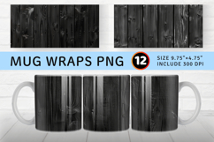 Black Wood Mug Wrap Sublimation Designs Product Image 1