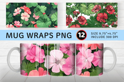 Geranium Flower Garden Mug Wrap Sublimation Designs Product Image 1