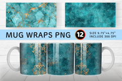 Luxury Turquoise Mug Wrap Sublimation Designs Product Image 1