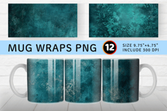 Luxury Teal Mug Wrap Sublimation Designs Product Image 1