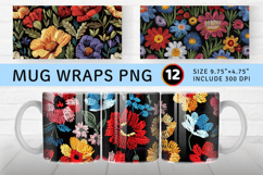 Knitted Garden Flower Fabric Mug Wrap Sublimation Designs Product Image 1
