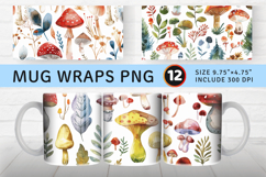 Watercolor Enchanted Woodland Mug Wrap Sublimation Designs Product Image 1