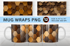 Brown Hexagons Mug Wrap Sublimation Designs Product Image 2
