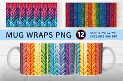 Knitted Rainbow Mug Wrap Sublimation Designs Product Image 1