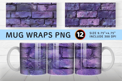 Purple Brick Mug Wrap Sublimation Designs Product Image 1