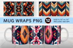 Boho Knitted Mug Wrap Sublimation Designs Product Image 1