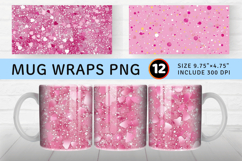 Pastel Pink Glitter Mug Wrap Sublimation Designs Product Image 1