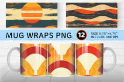 Sunset Retro Mug Wrap Sublimation Designs Product Image 1