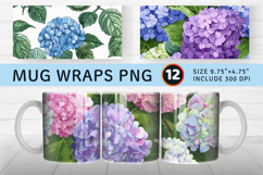 Hydrangea Flowers Mug Wrap Sublimation Designs Product Image 1