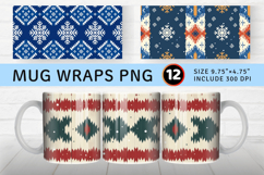 Winter Knitted Sweaters Mug Wrap Sublimation Designs Product Image 1