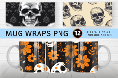 Halloween Skull Greeting Mug Wrap Sublimation Designs Product Image 1