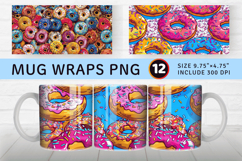 Sprinkled Donuts Mug Wrap Sublimation Designs Product Image 1
