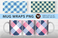 Gingham Repeatable Plaid Mug Wrap Sublimation Designs Product Image 1