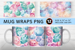 Pastel Gemstone Mug Wrap Sublimation Designs Product Image 1