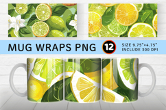 Lime &amp; Lemons Mug Wrap Sublimation Designs Product Image 1