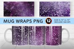 Plum and Silver Glitter Mug Wrap Sublimation Designs Product Image 1