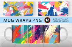 Colorful Paint Smudges Mug Wrap Sublimation Designs Product Image 1