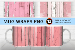 Pink Wooden Mug Wrap Sublimation Designs Product Image 1
