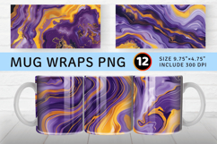 Purple &amp; Yellow Marble Agate Mug Wrap Sublimation Designs Product Image 1
