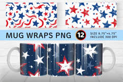 Fourth of July Mug Wrap Sublimation Designs Product Image 1