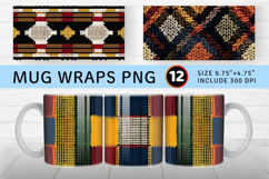 Crochet Knitted Plaid Mug Wrap Sublimation Designs Product Image 1
