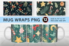 Merry Little Christmas Mug Wrap Sublimation Designs Product Image 1