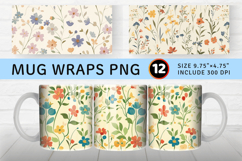 Cottagecore Spring Floral Mug Wrap Sublimation Designs Product Image 1