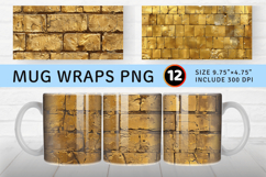 Gold Brick Wall Mug Wrap Sublimation Designs Product Image 1