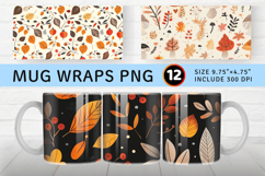 Whimsical Autumn Mug Wrap Sublimation Designs Product Image 1