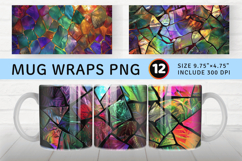 Iridescent Stained Glass Mug Wrap Sublimation Designs Product Image 1