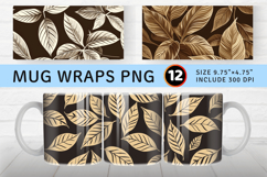 Coffee Leaves Mug Wrap Sublimation Designs Product Image 1
