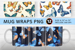 Gales Butterflies Mug Wrap Sublimation Designs Product Image 1