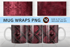 Luxury Burgundy Mug Wrap Sublimation Designs Product Image 1
