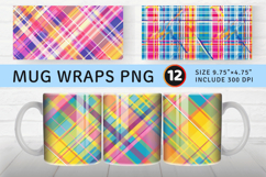 Bright Summer Plaid Mug Wrap Sublimation Designs Product Image 1