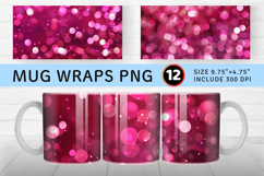 Hot Pink Sparkle Bokeh Crafted Mug Wrap Sublimation Designs Product Image 1