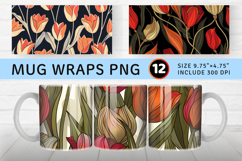 Milos Deco Tulips Mug Wrap Sublimation Designs Product Image 1