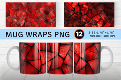 Red Stained Glass Mug Wrap Sublimation Designs Product Image 1