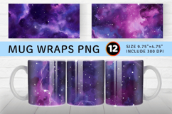 Purple Galaxy Mug Wrap Sublimation Designs Product Image 1